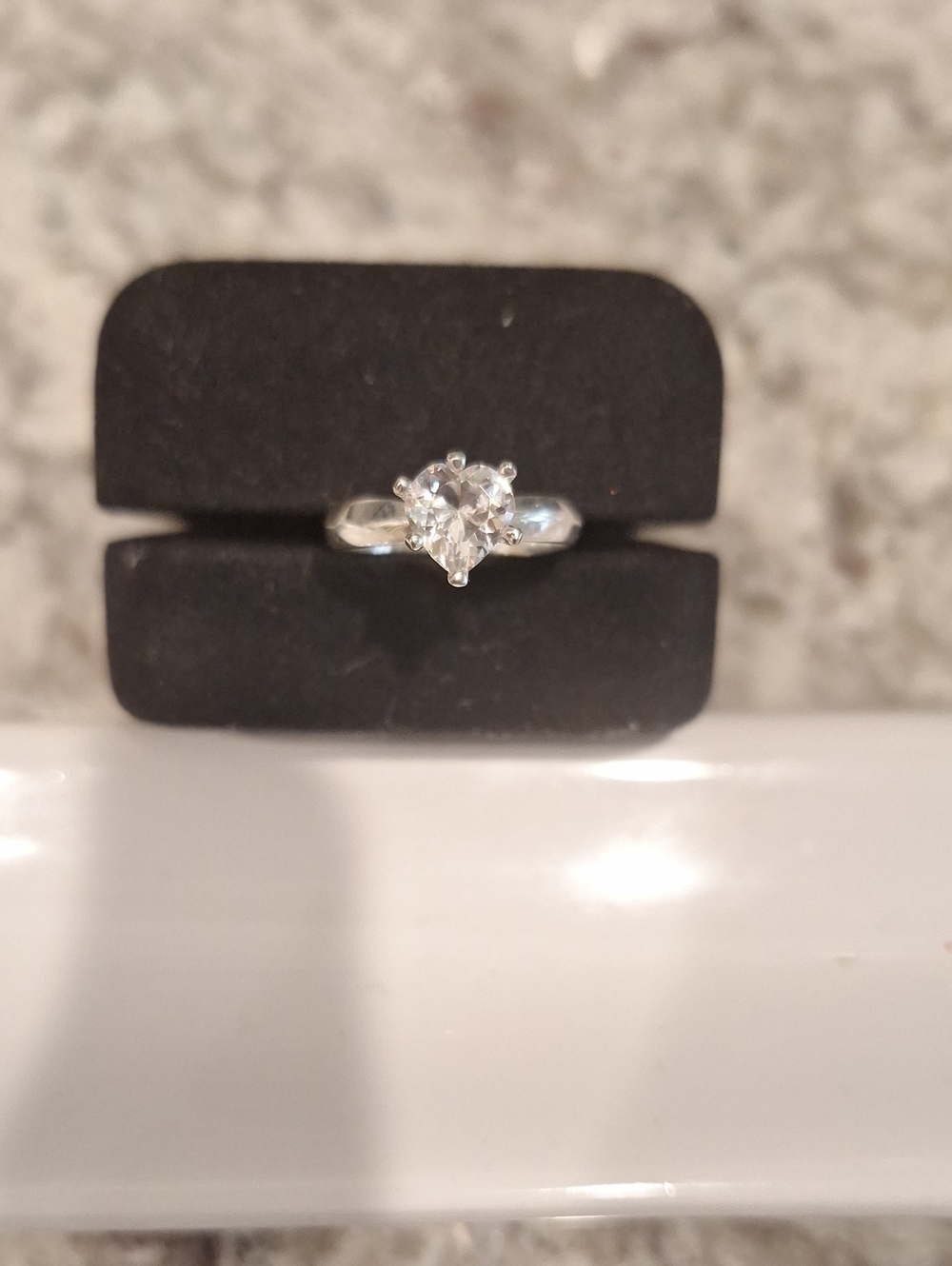 Diamonique Heart Ring
